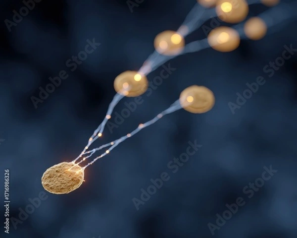 Fototapeta Visualization of economic levers pulled by neural command, AI manipulation of economy