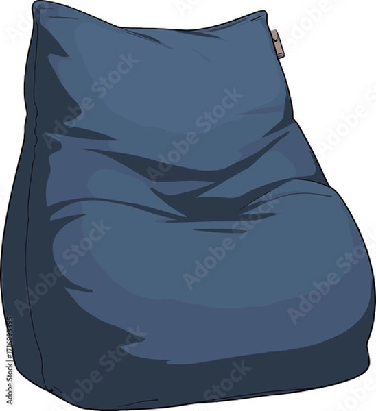 Obraz 紺色の大きいビーズクッションのイラスト