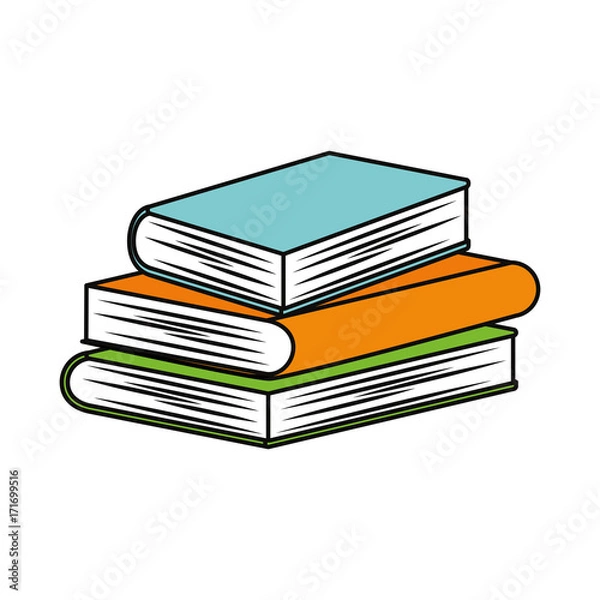Fototapeta academic books icon over white background vector illustration