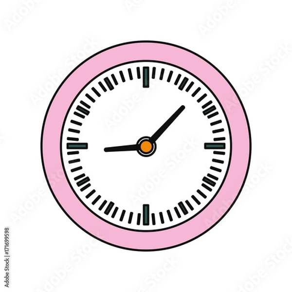 Fototapeta clock icon over white background vector illustration