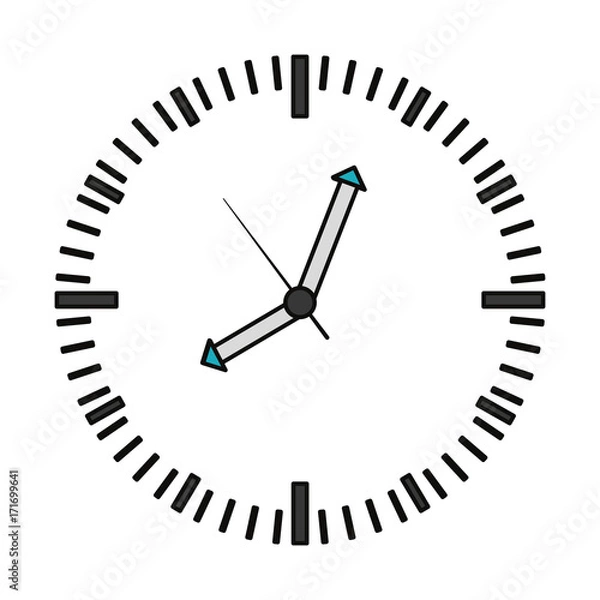 Obraz clock icon over white background vector illustration