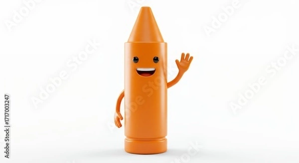 Obraz Friendly orange crayon