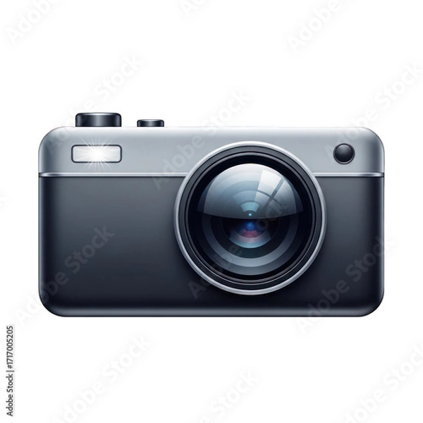 Fototapeta Sleek digital camera with a modern design against a studio shot