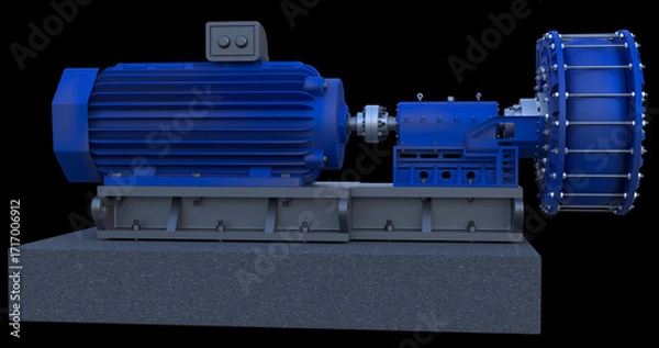 Fototapeta Centrifugal pumping system showing a heavy duty tie bolt construction type. Perfect for engineering demos, websites or magazines