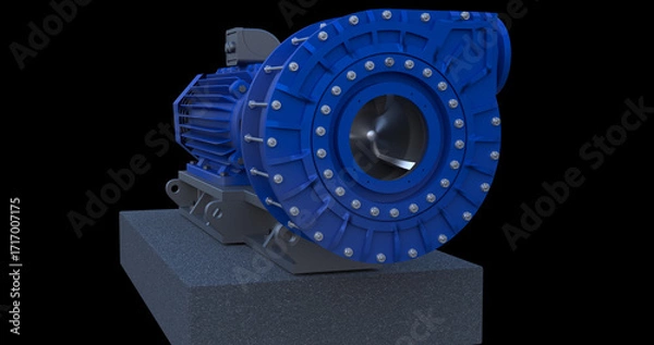 Fototapeta Centrifugal pumping system showing a heavy duty tie bolt construction type. Perfect for engineering demos, websites or magazines