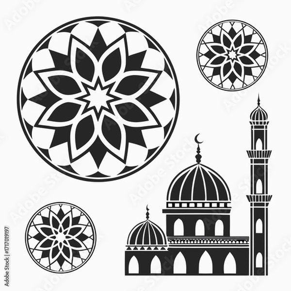 Fototapeta Islamic architectural elements and geometric ornaments