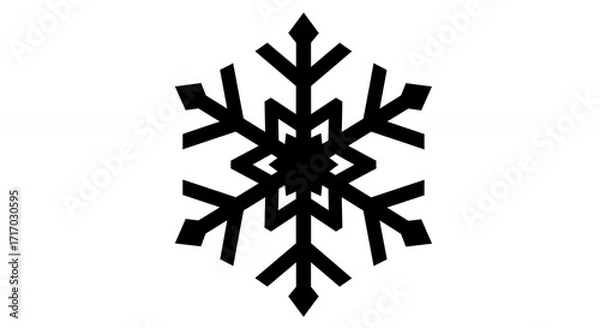Obraz Simple black snowflake design