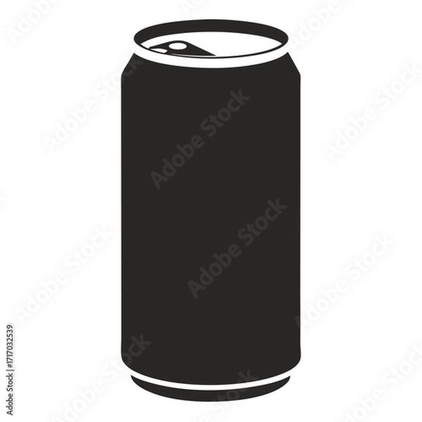 Fototapeta Black and white soda can vector on white background.
