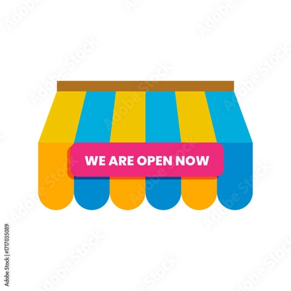 Obraz we are open now vector design