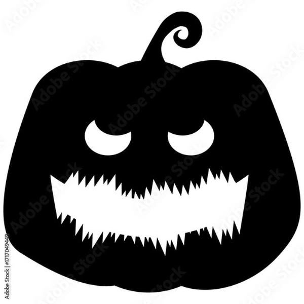 Obraz halloween pumpkin face silhouette illustration vector decoration 