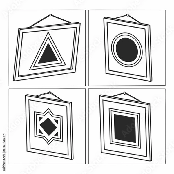 Fototapeta Framed Geometric Shapes and Patterns illustration