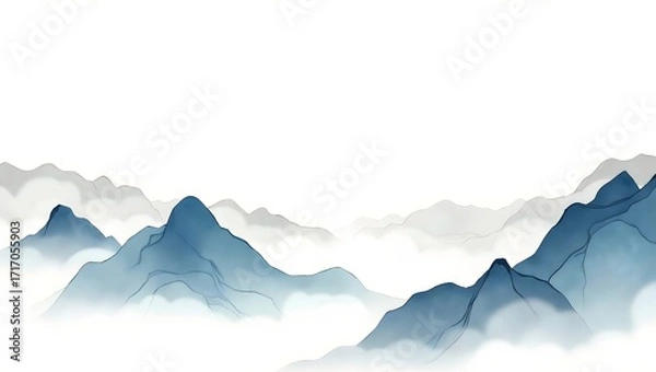 Fototapeta mountains and clouds