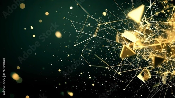 Fototapeta Abstract communication with connecting dots and lines background.