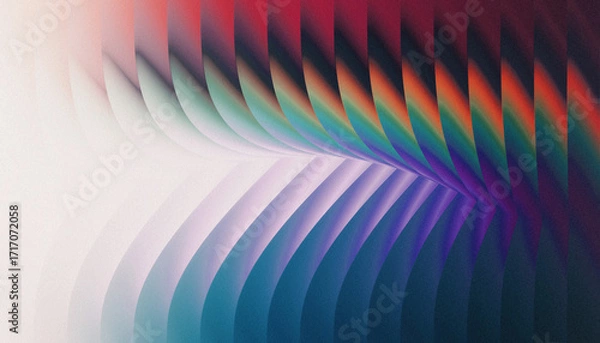 Fototapeta Abstract Gradient Waves, Multicolor Stripes, Grainy Texture Art