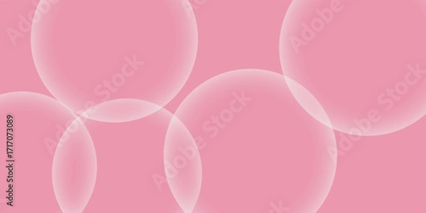 Obraz Soft pink background with overlapping translucent circles. The pink background has a smooth, gradient texture. Minimal abstract circles vector gradient background