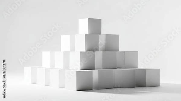 Fototapeta Minimalist Cube Structure - A Study in Form and Shadow.