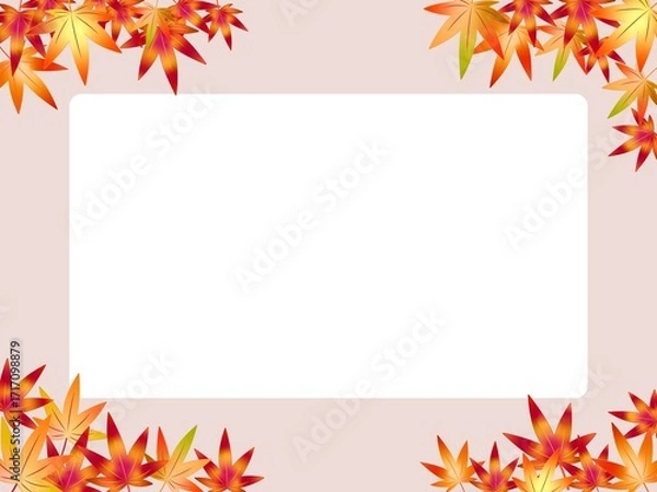 Fototapeta 美しい紅葉のイラストのフレーム