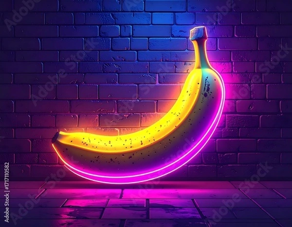Obraz Neon Banana Graphic Design.
