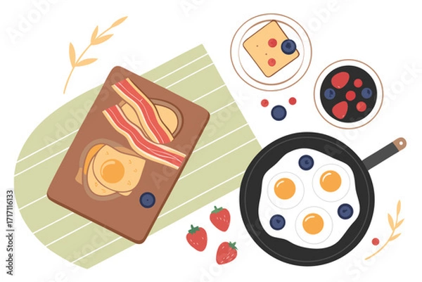 Obraz Realistic breakfast cooking