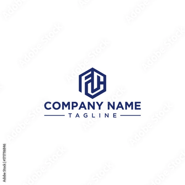 Fototapeta FC creative design outline of hexagon shape	