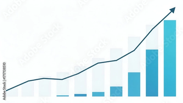 Fototapeta Statistical Chart: Historical Tariffs Trend Analysis with Line Graph Overlay & Bar Charts on Import-Export Balance Fluctuations - Photo Stock Concept