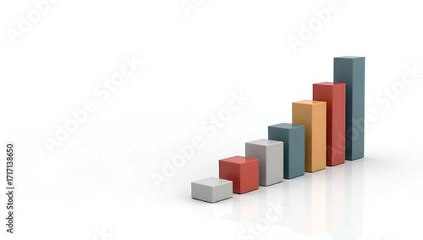 Fototapeta Formal Chart of Import Taxation: Stacked Bars of Duties, VAT & Fees - Administrative Overview with Left Space for Text