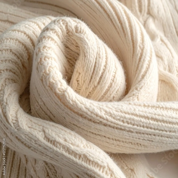Obraz Cream Knitted Fabric Texture.