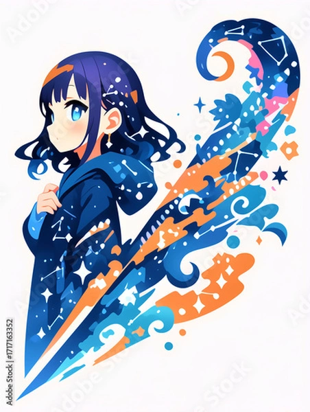 Fototapeta 物思いにふける女の子