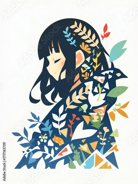 Fototapeta 物思いにふける女の子