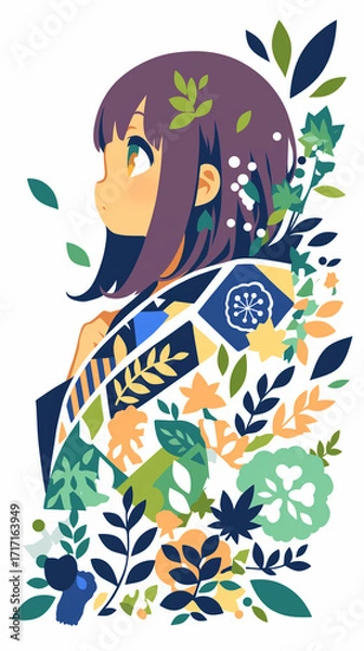 Fototapeta 物思いにふける女の子