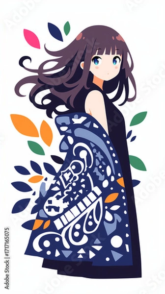 Fototapeta 物思いにふける女の子