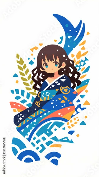 Fototapeta 物思いにふける女の子