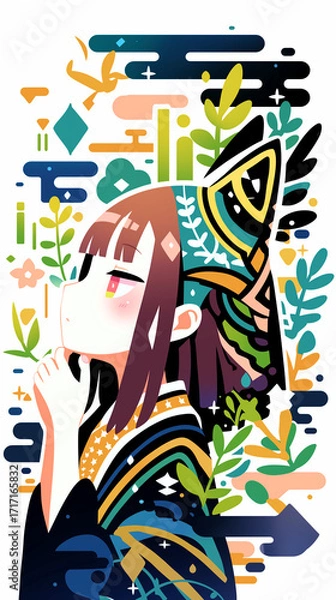 Fototapeta 物思いにふける女の子