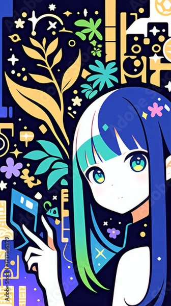 Fototapeta 物思いにふける女の子