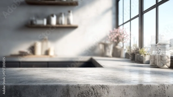 Fototapeta Empty countertop kitchen display