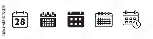 Fototapeta Calendar icon set, Calender symbol, Calendar Icon collection, Time management .Appointment schedule flat icon icon, vector illustration eps 10.