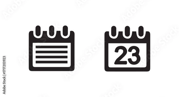 Fototapeta Set of calendar symbols,  Meeting Deadlines icon, black and white calendar icon, Simple black calendar icon, vector illustration eps 10.