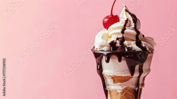 Fototapeta Ice Cream Sundae with Toppings