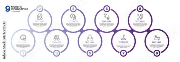 Fototapeta Modern Infographic 9 option.