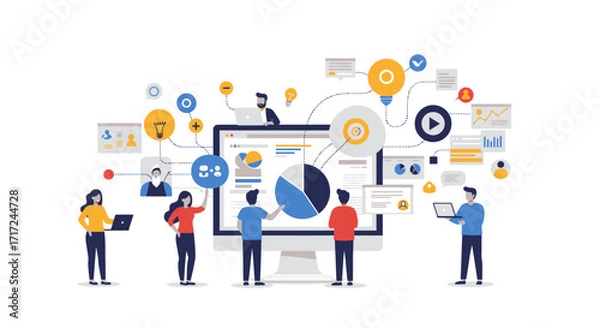 Fototapeta Sophisticated 360-Degree Strategic Growth: Integrated Business Solutions for Premium Performance