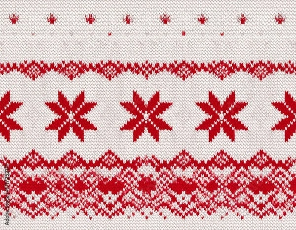 Fototapeta Traditional Scandinavian Knitted Pattern.