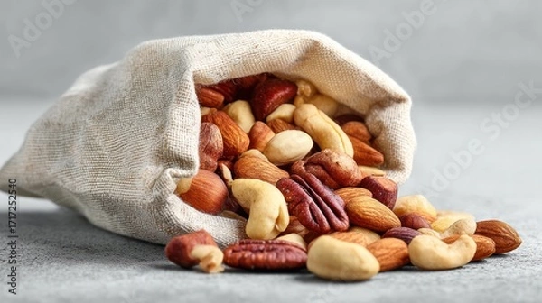 Fototapeta Mixed nuts in bag