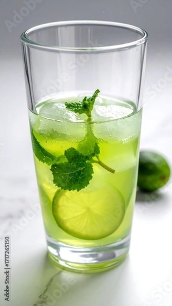 Obraz Refreshing lime and mint drink