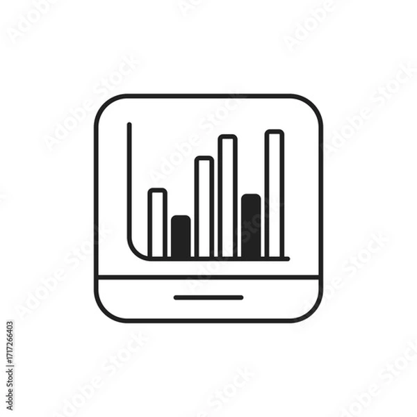 Obraz Bar Graph Icon, Comparative Data Analysis Outline Graphic