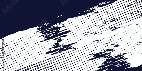 Fototapeta Dots halftone white and blue color pattern gradient grunge texture background. Dots pop art comics sport style vector illustration