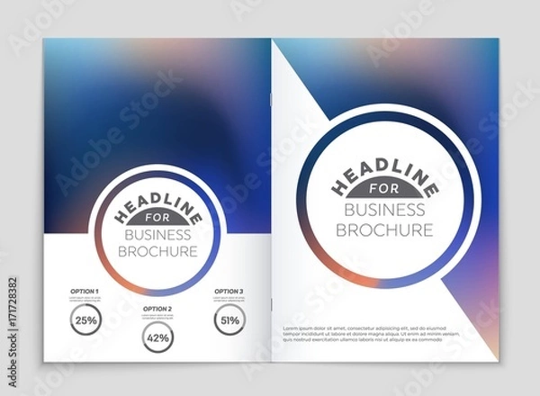 Fototapeta Abstract vector layout background set. For art template design, list, page, mockup brochure theme style, banner, idea, cover, booklet, print, flyer, book, blank, card, ad, sign, sheet,, a4