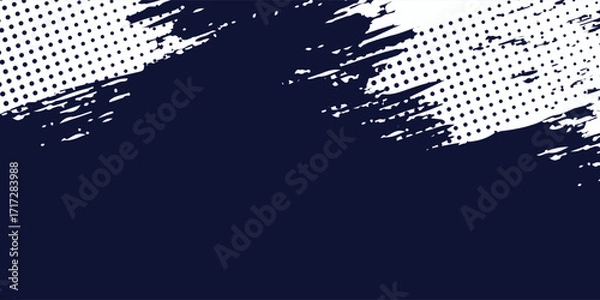 Fototapeta Dots halftone white and blue color pattern gradient grunge texture background. Dots pop art comics sport style vector illustration