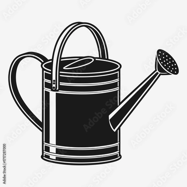 Fototapeta Black and White Illustration of a Watering Can stock photo