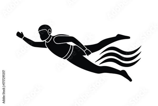 Fototapeta diver silhouette vector icon design