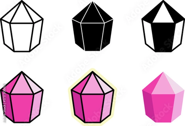 Obraz Crystal Icons Set Monochrome and Colorful Variations